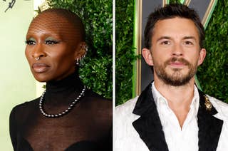 Left: Cynthia Erivo at the Wicked premiere. Right: Jonathan Bailey at the Wicked premiere