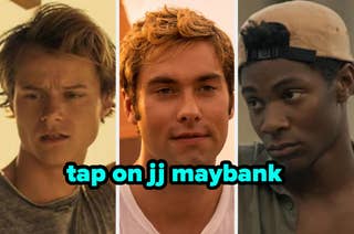 Three young men with varied expressions. Text reads: